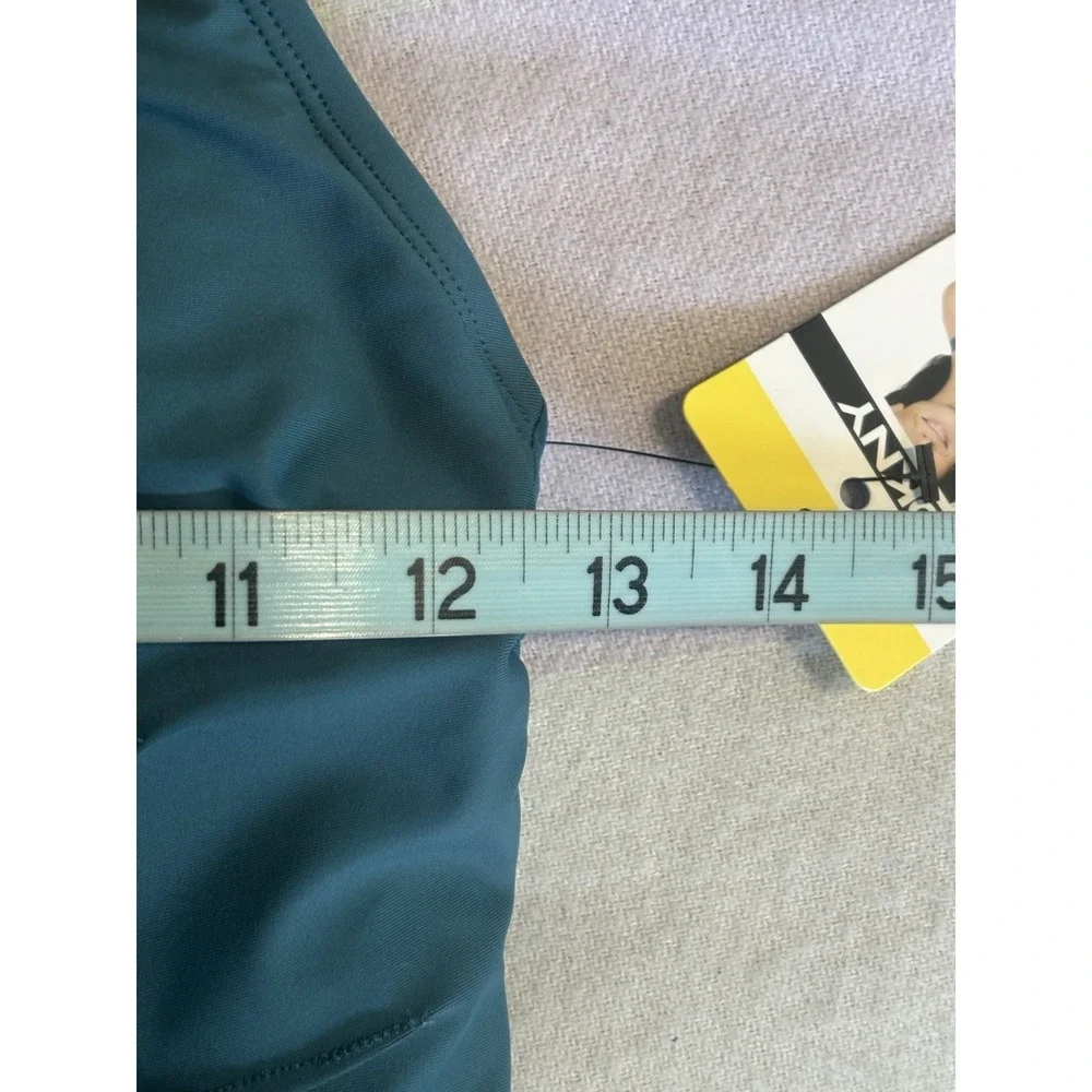 DKNY One Piece Swimsuit NWT Full Coverage Adj‎ Strap Size Small Pleated Emerald